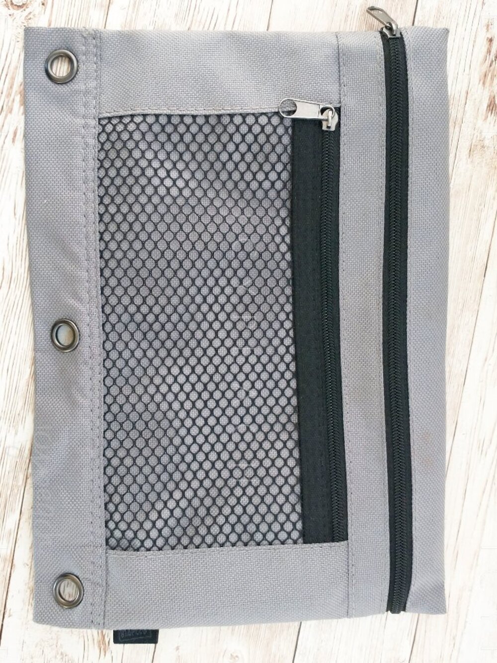 Staples 3-Ring Zipper Pouch Gray Binder Accessory Pencil Case Organizational